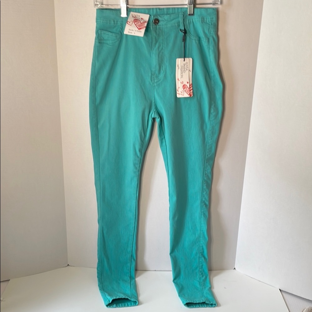 Lover Brand Fashion Women's  Juniors  Large Turquoise Pants NWT Skinny